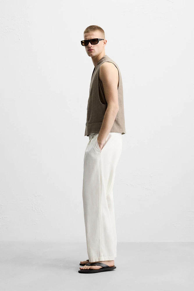 GILET STRUCTURÉ LIN - COTON
