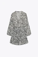PRINTED SWISS DOT DRESS