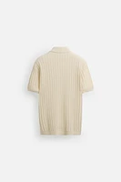 COTTON - LINEN BLEND KNIT POLO