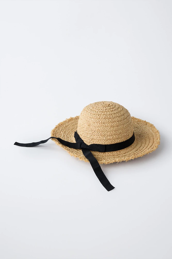 CHAPEAU CANOTIER EN RAPHIA EFFRANGÉ