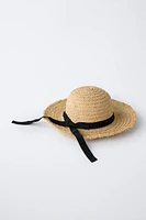 CHAPEAU CANOTIER EN RAPHIA EFFRANGÉ