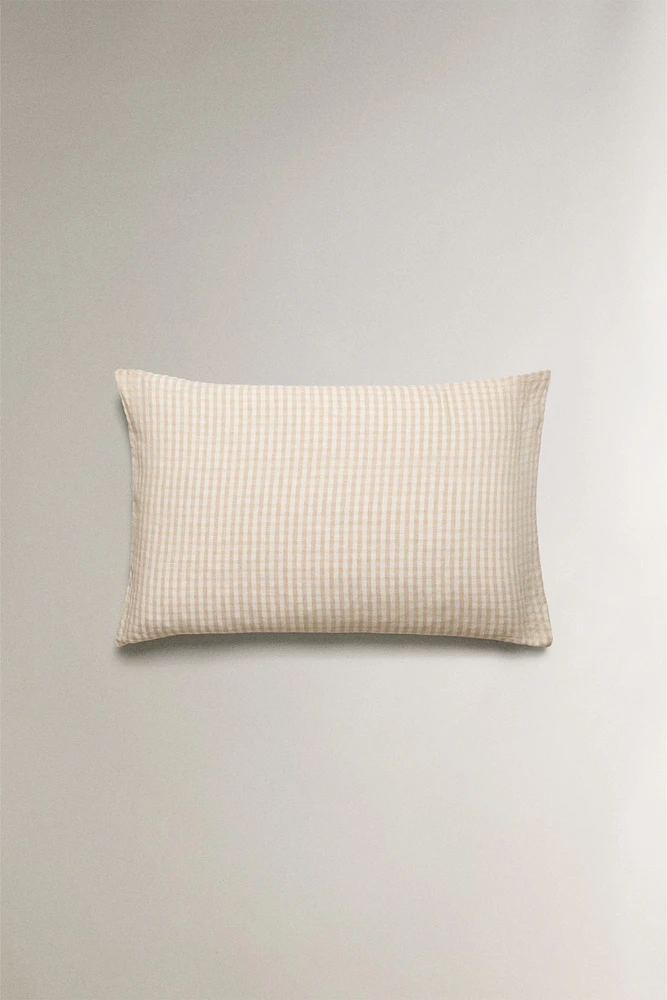 DYED THREAD CHECK PILLOWCASE