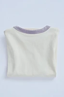 ZARA TIMELESS - SOLID T-SHIRT WITH CONTRAST TRIM