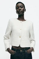 TEXTURED SEQUIN BLAZER