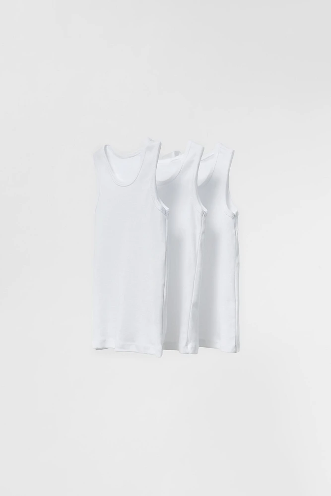 AGES 2-6/ THREE-PACK OF BASIC SLEEVELESS T-SHIRTS