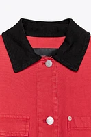 ZW COLLECTION CONTRAST COLLAR OVERSHIRT