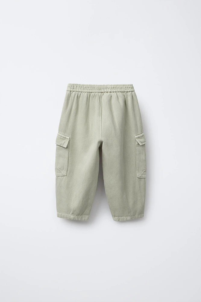 PANTALON EN SERGE CARGO