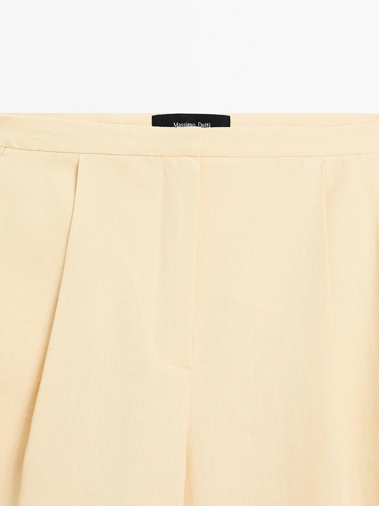 Linen blend suit trousers