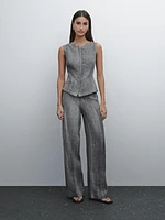 Pleated trousers 100% linen