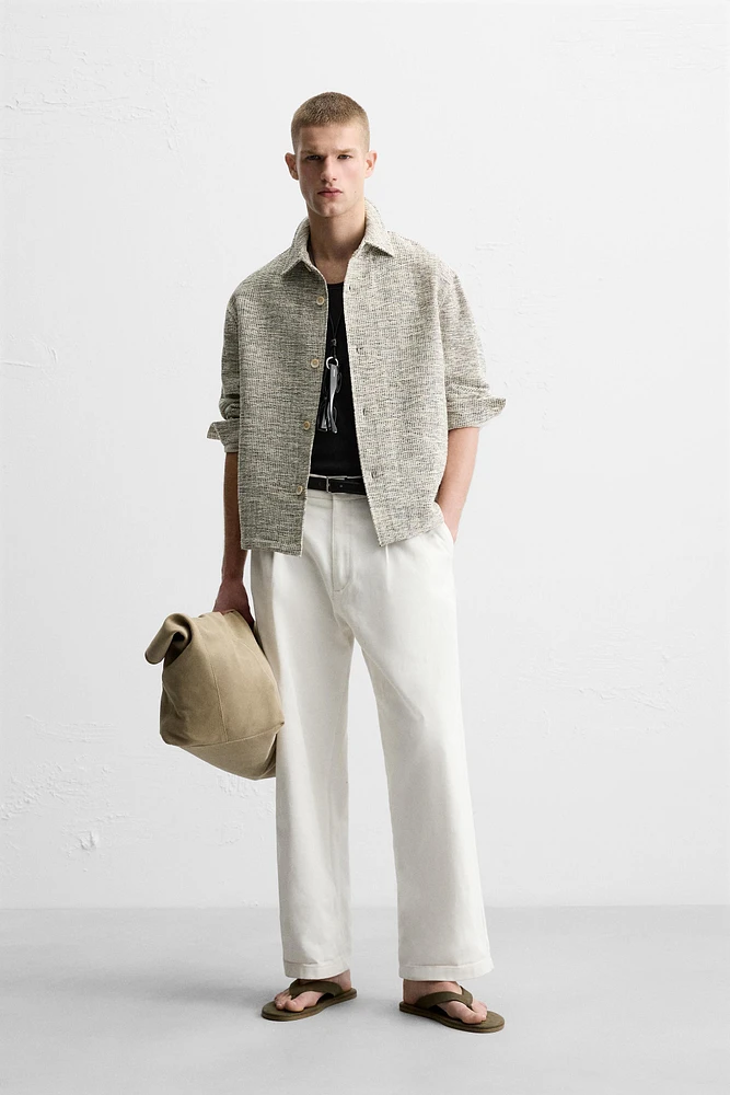 STRUCTURED CONTRAST OVERSHIRT