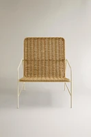 WOVEN OUTDOOR CHAIR WITH METAL FRAME