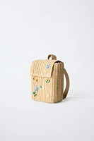 FLORAL RAFFIA BACKPACK
