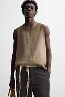 CRINKLED EFFECT TANK TOP