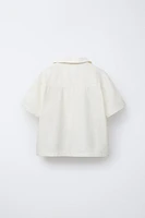 SHIRT WITH DIFFERENT EMBROIDERY AND LINEN