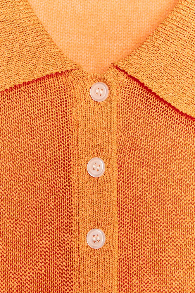 BASIC KNIT POLO TOP