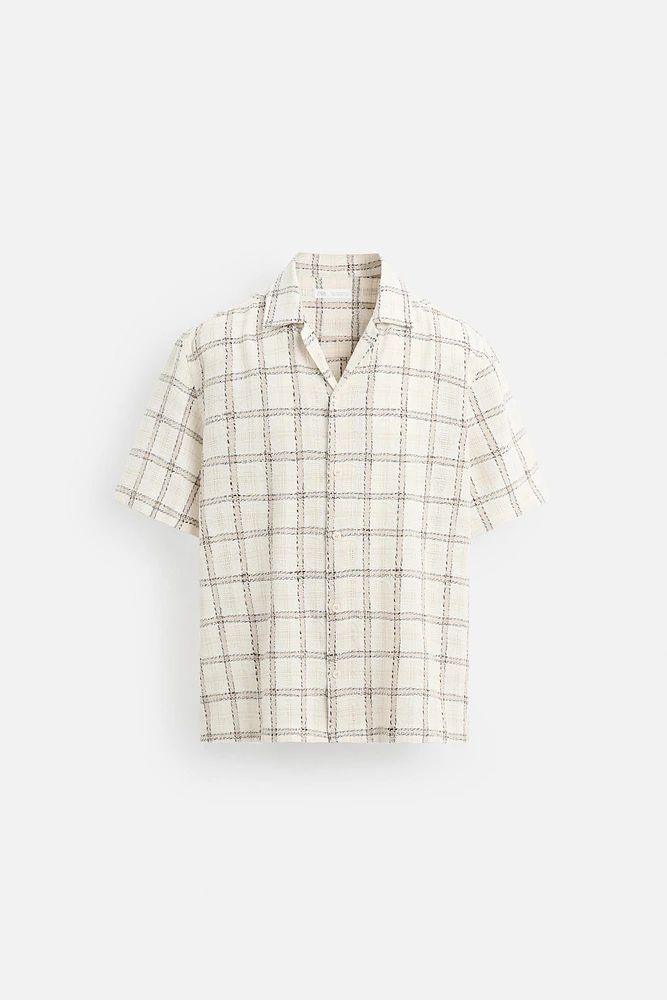 TEXTURED PLAID SHIRT