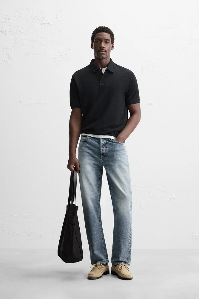 BASIC TEXTURED POLO SHIRT