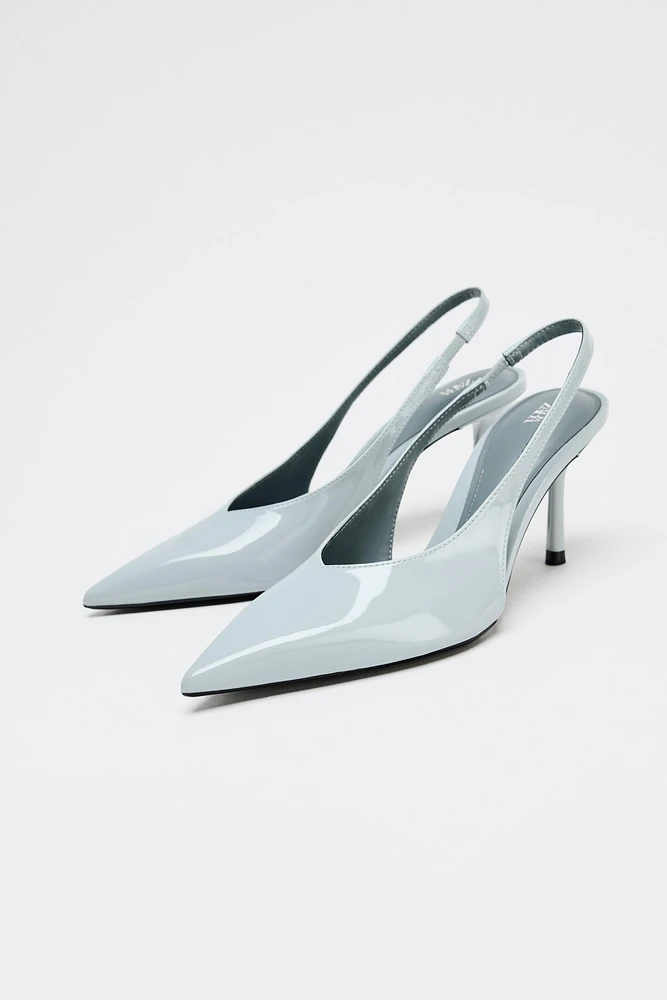 PATENT FINISH SLINGBACK SHOES