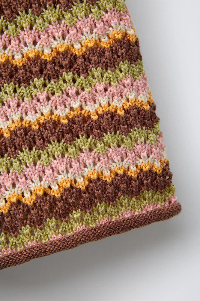 MULTICOLOR STRIPED KNIT SHORTS
