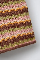 MULTICOLOR STRIPED KNIT SHORTS