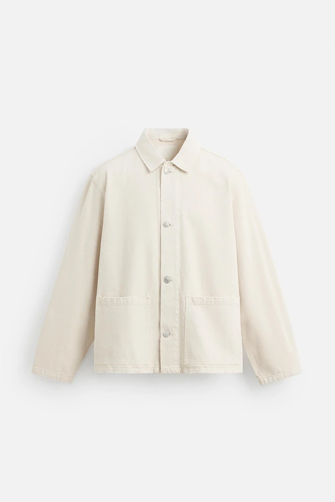 SURCHEMISE EN DENIM DÉLAVÉ