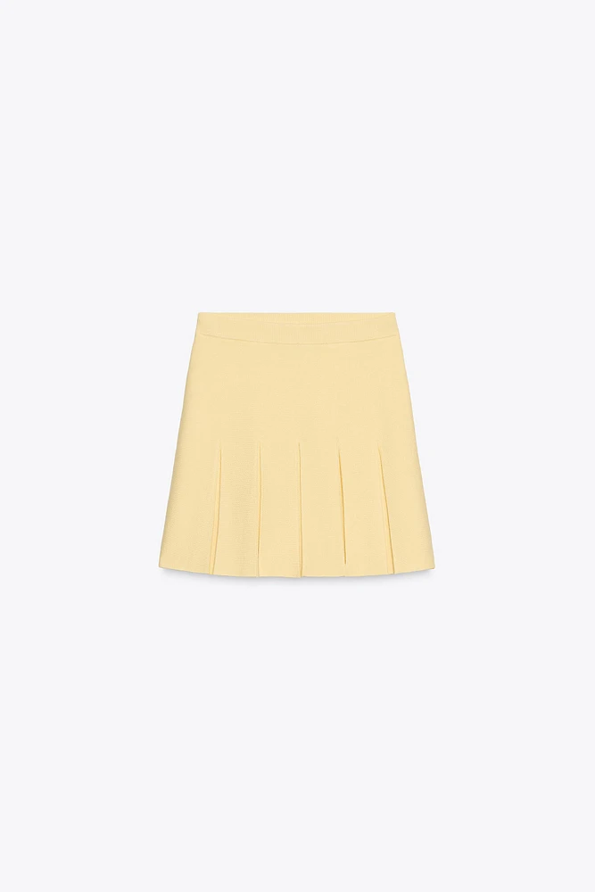 MINI-JUPE EN MAILLE PLISSÉE