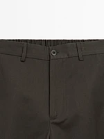 Cotton blend jogger fit trousers