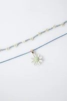 PACK OF TWO DAISY BEAD NECKLACES
