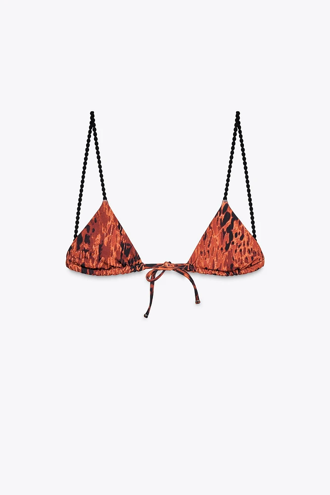 CONTRAST PRINT BIKINI TOP
