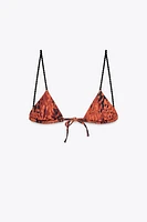 CONTRAST PRINT BIKINI TOP