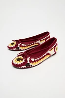 EMBROIDERED BALLET FLATS