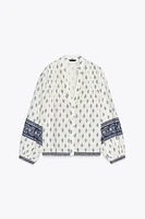 BALLOON SLEEVE PRINTED BLOUSE