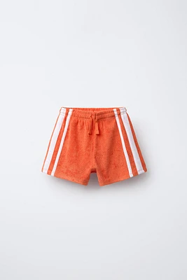 TOWELING SHORTS WITH SIDE STRIPES