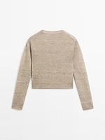 100% linen melange knit sweater