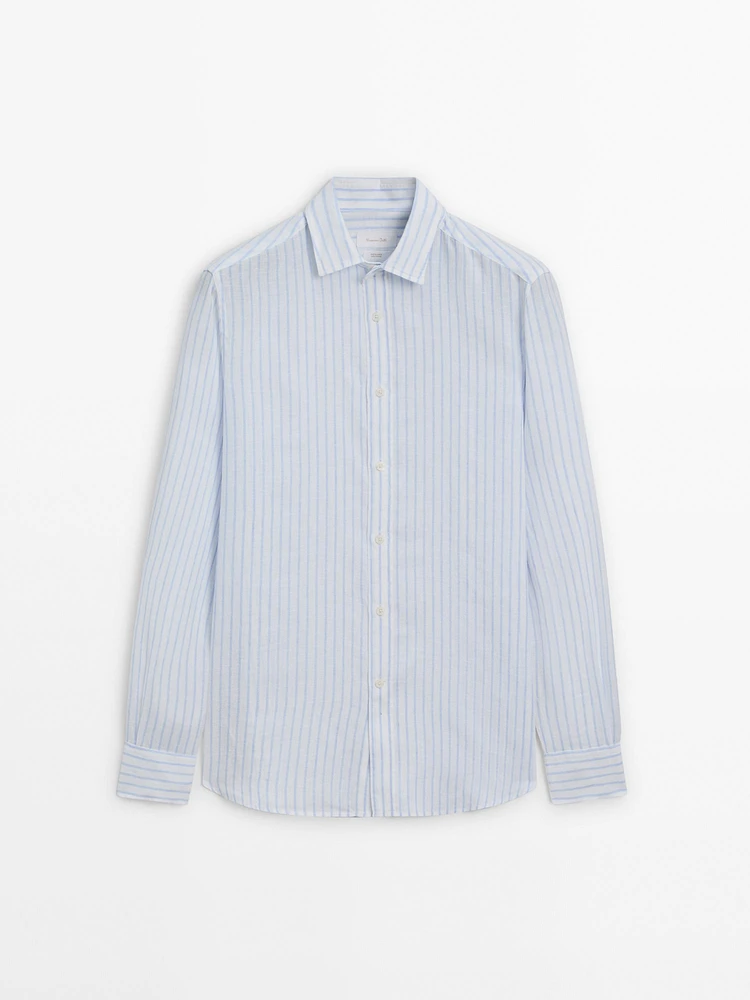 100% linen striped shirt