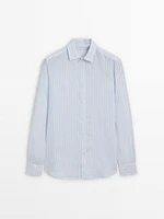 100% linen striped shirt