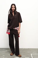 ZIP POLO COLLAR TOP