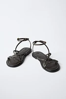 STUDDED LEATHER SANDALS