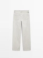 Straight-leg trousers with studs