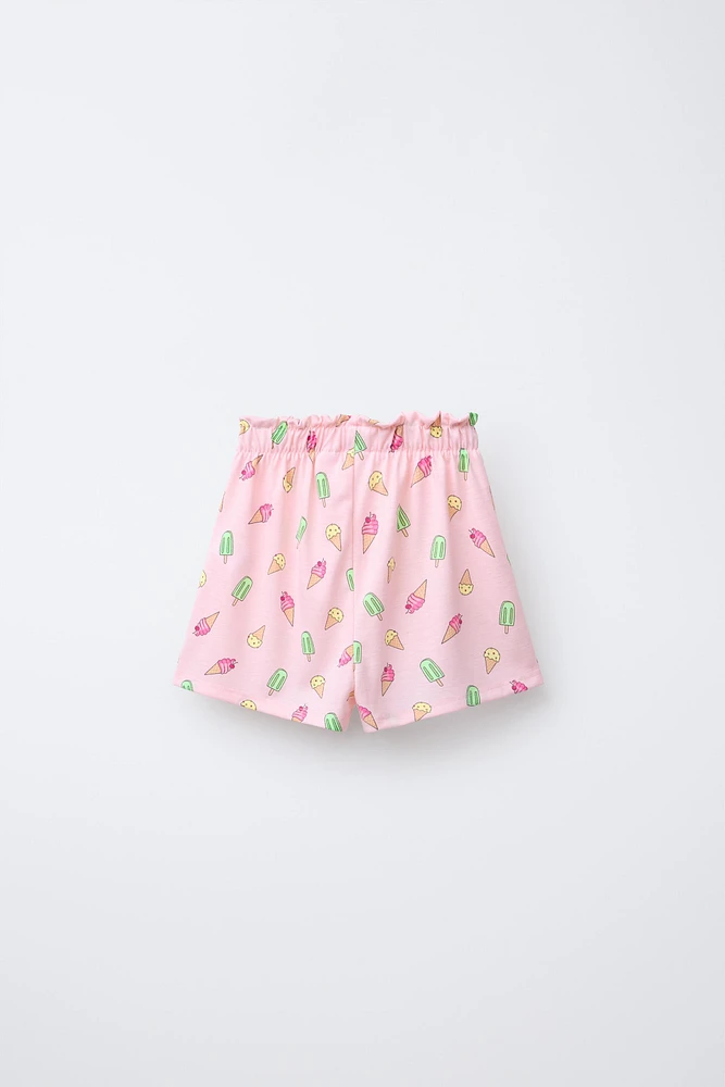 6 ANS/ PYJAMA T-SHIRT ET BERMUDA GLACES