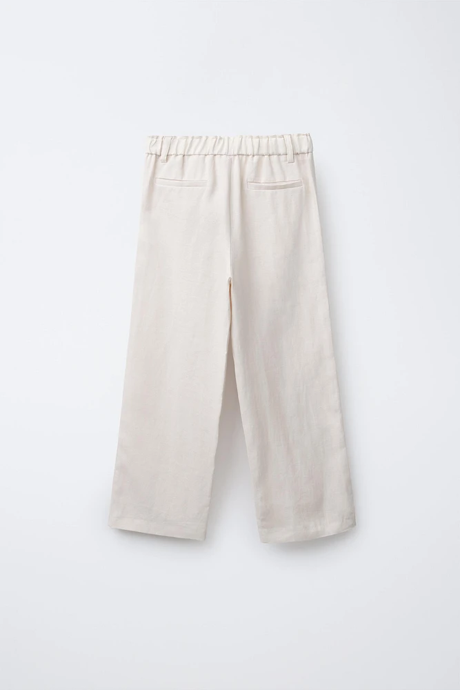 100% LINEN STRAIGHT PANTS