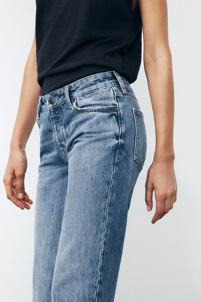 ZW COLLECTION LOW-RISE CROPPED FLARE JEANS
