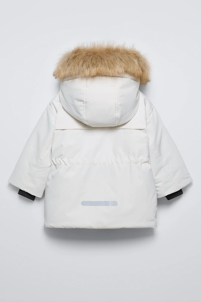 WATER REPELLENT AND WINDPROOF FAUX FUR HOOD SNOW JACKET SKI COLLECTION
