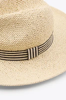 STRIPED BAND WOVEN HAT