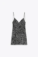PRINTED TULLE MINI DRESS