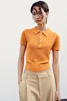 BASIC KNIT POLO TOP