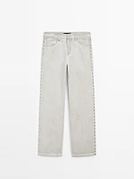 Straight-leg trousers with studs