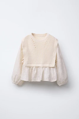 COMBINATION KNIT VEST AND SHIRT