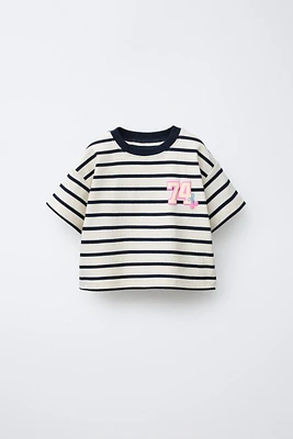 T-SHIRT RAYURES IMPRIMÉ RELIEF