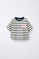 T-SHIRT RAYURES IMPRIMÉ RELIEF